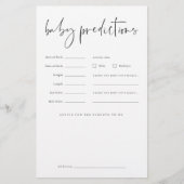Modern Minimalistisch Baby shower voorspellingen s Flyer (Voorkant)