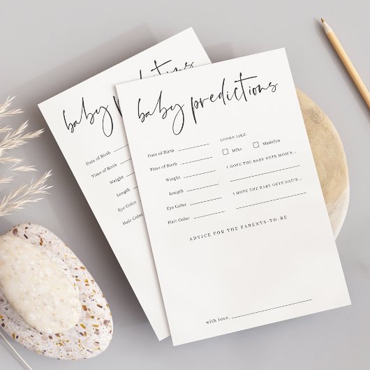 Modern Minimalistisch Baby shower voorspellingen s Flyer