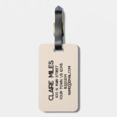 Modern minimalistisch Bagagelabel van vlinderbloem (Achterkant verticaal)