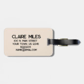 Modern minimalistisch Bagagelabel van vlinderbloem (Achterkant horizontaal)