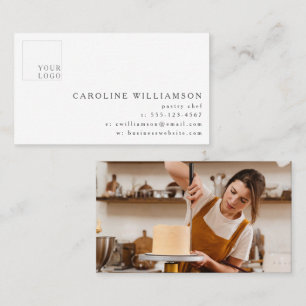 Modern Minimalistisch Baker Gebak Chef Logo Foto Visitekaartje