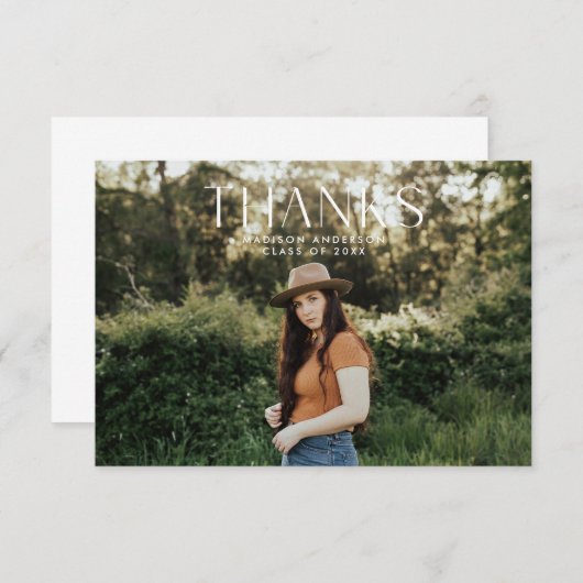 Modern minimalistisch bedankkaart (Voorkant / Achterkant)