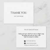 Modern, minimalistisch, bedankt voor uw bestelling notitiekaartje (Voorkant / Achterkant)