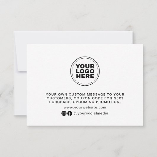 Modern minimalistisch bedrijf Dank u dat u de toev Bedankkaart (Achterkant)