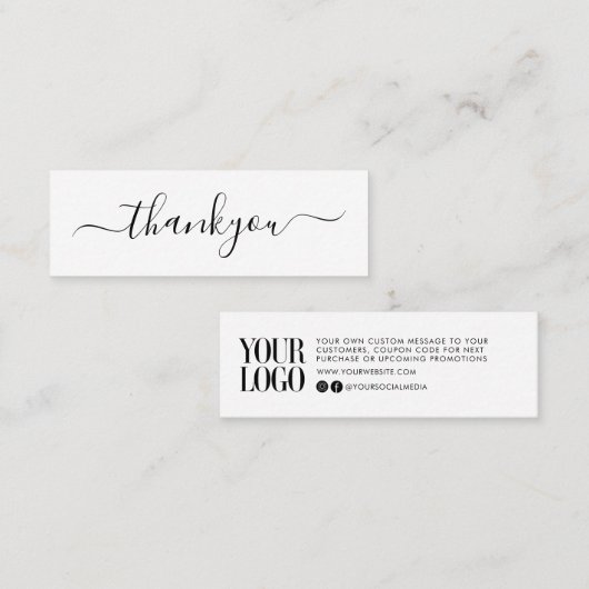 Modern minimalistisch bedrijf Dank u dat u de toev Contactkaartje (Voorkant / Achterkant)