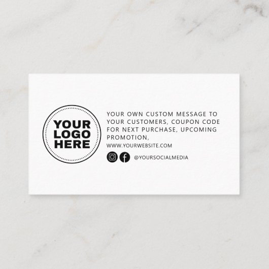 Modern minimalistisch bedrijf Dank u dat u de toev Visitekaartje (Achterkant)