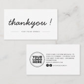 Modern minimalistisch bedrijf Dank u dat u de toev Visitekaartje (Voorkant / Achterkant)