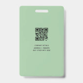 Modern minimalistisch bedrijf werknemer badge (Achterkant)