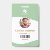 Modern minimalistisch bedrijf werknemer badge (Voorzijde)
