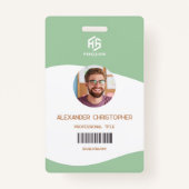 Modern minimalistisch bedrijf werknemer badge (Voorkant)