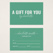 Modern minimalistisch bedrijfscadeaucertificaat visitekaartje (Voorkant /achterkant)