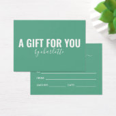 Modern minimalistisch bedrijfscadeaucertificaat visitekaartje (Bureau)