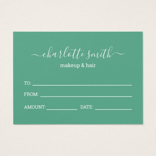 Modern minimalistisch bedrijfscadeaucertificaat visitekaartje (Achterkant)