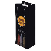 Modern Minimalistisch Bedrijfslogo Aangepast Wijn Cadeautas (Achterkant Gekanteld)