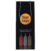 Modern Minimalistisch Bedrijfslogo Aangepast Wijn Cadeautas (Achterkant)