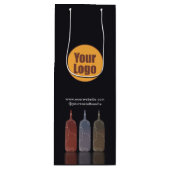 Modern Minimalistisch Bedrijfslogo Aangepast Wijn Cadeautas (Voorkant)