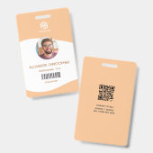 Modern Minimalistisch Bedrijfsmedewerker Badge (Voor- en achterkant)