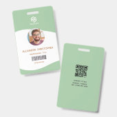 Modern Minimalistisch Bedrijfsmedewerker Badge (Voor- en achterkant)