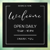 Modern, Minimalistisch Bedrijfsuren Winkel Café Op Raamsticker (Vel 3)