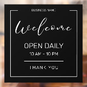 Modern, Minimalistisch Bedrijfsuren Winkel Café Op Raamsticker (Vel 2)