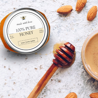 Modern Minimalistisch Bee Honey Label