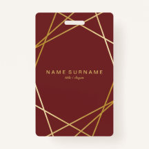 Modern minimalistisch beeld Geometric Gold Burgund