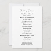 Modern minimalistisch begrafenisherdenkingsprogram kaart (Achterkant)