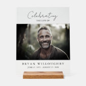 Modern minimalistisch begrafenismonument 11x14 acryl bord (Voorkant)