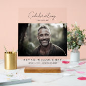 Modern minimalistisch begrafenismonument 11x14 acryl bord (Huwelijk)