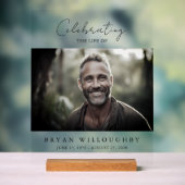 Modern minimalistisch begrafenismonument 11x14 acryl bord (Neutraal)