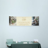 Modern Minimalistisch Beige Aangepast Zakelijk Log Spandoek (Beurs)