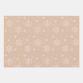 Modern minimalistisch beige en bruine kerstpatrone inpakpapier vel (Voorkant 3)