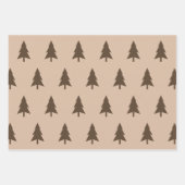 Modern minimalistisch beige en bruine kerstpatrone inpakpapier vel (Voorkant)