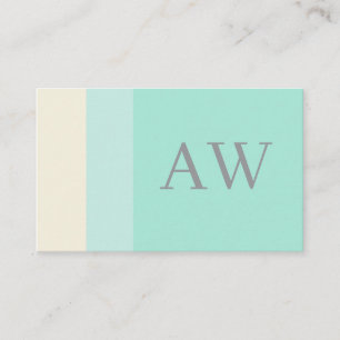Modern, Minimalistisch, Beige Zand, Aqua Blauw & G Visitekaartje