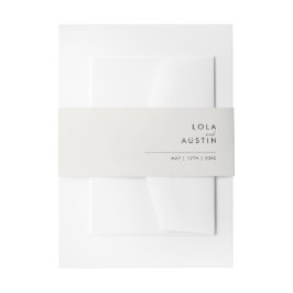 Modern minimalistisch | Belly Band Belige uitnodig Uitnodigingen Wikkel