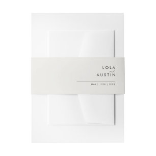 Modern minimalistisch Belly Band Belige uitnodig Uitnodigingen Wikkel