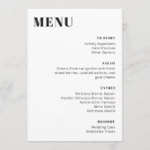 Modern minimalistisch bewerkbaar zwart-wit menu (Voorkant)