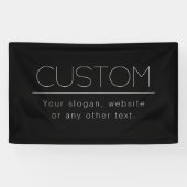 Modern Minimalistisch Bewerkbare Tekst | Zwart & W Spandoek (Horizontaal)