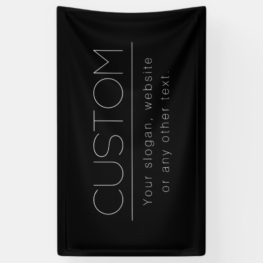 Modern Minimalistisch Bewerkbare Tekst | Zwart & W Spandoek (Verticaal)