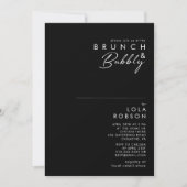 Modern minimalistisch | Black Brunch en Bubble Sho Kaart (Voorkant)