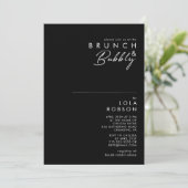 Modern minimalistisch | Black Brunch en Bubble Sho Kaart (Staand voorkant)