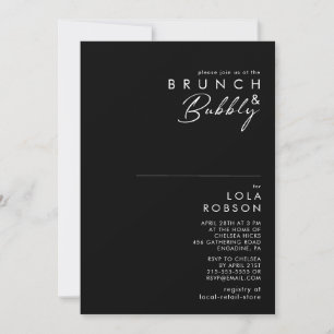 Modern minimalistisch   Black Brunch en Bubble Sho Kaart