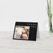 Modern minimalistisch | Black Folded Photo Bedankkaart (Voorkant)