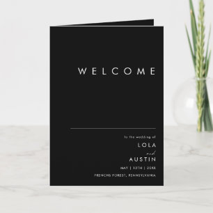 Modern minimalistisch   Black Folded Wedding Progr Programma