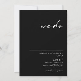 Modern minimalistisch | Black we Do Wedding Kaart