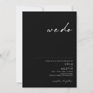 Modern minimalistisch   Black we Do Wedding Kaart