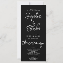 Modern minimalistisch Black Wedding-programma