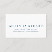 Modern minimalistisch blauw alkbord visitekaartje (Achterkant)