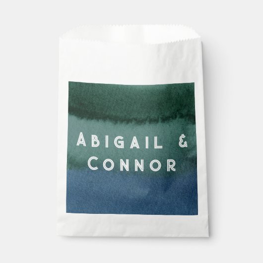 Modern minimalistisch blauw Blauwgroen Bedankzakje (Voorkant)