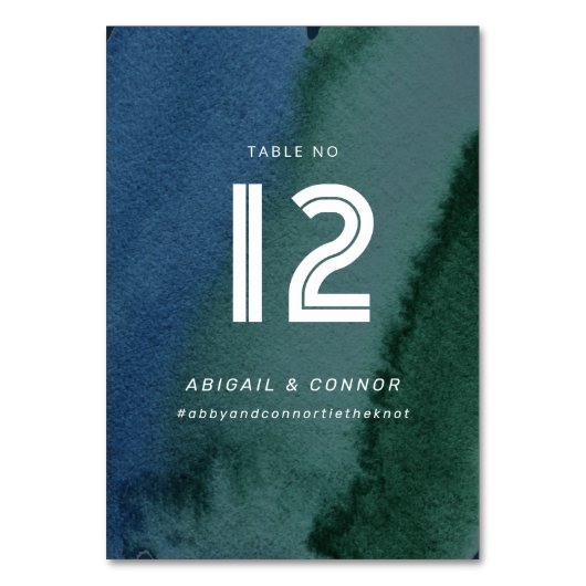 Modern minimalistisch blauw Blauwgroen Kaart (Voorkant)